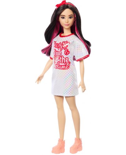 Кукла Barbie Fashionistas - С бяло-червена тениска - 1